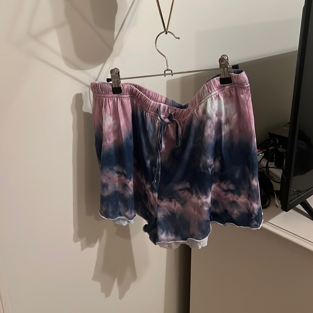 blue and pink pajama set